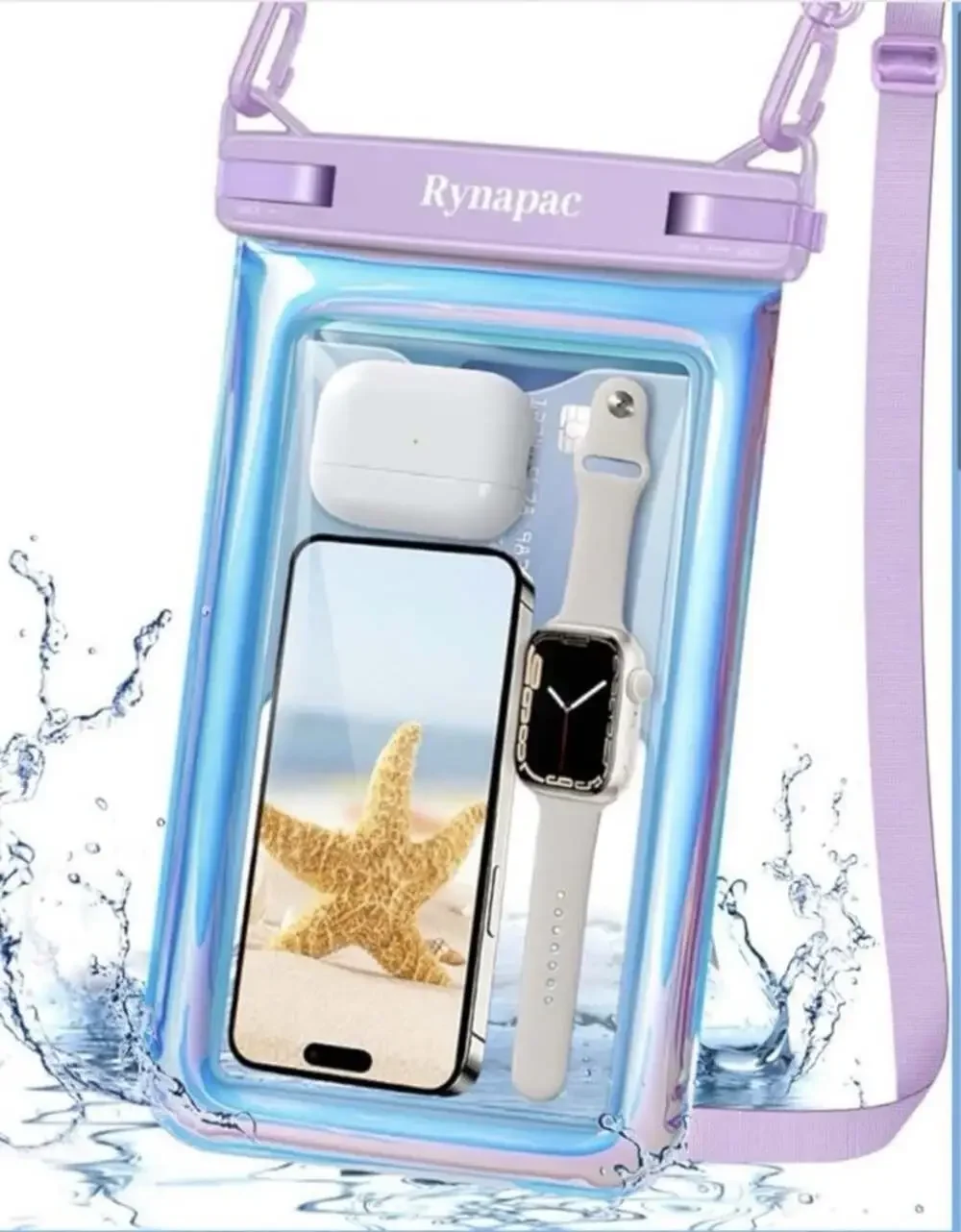 Waterproof Phone Pouch Floating, IPX8 Underwater Cellphone Holder With Lanyard